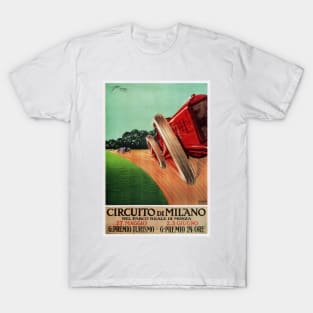 Italian Race Car Circuito Di Milano Advertisement Aldo MAzza Vintage Car T-Shirt